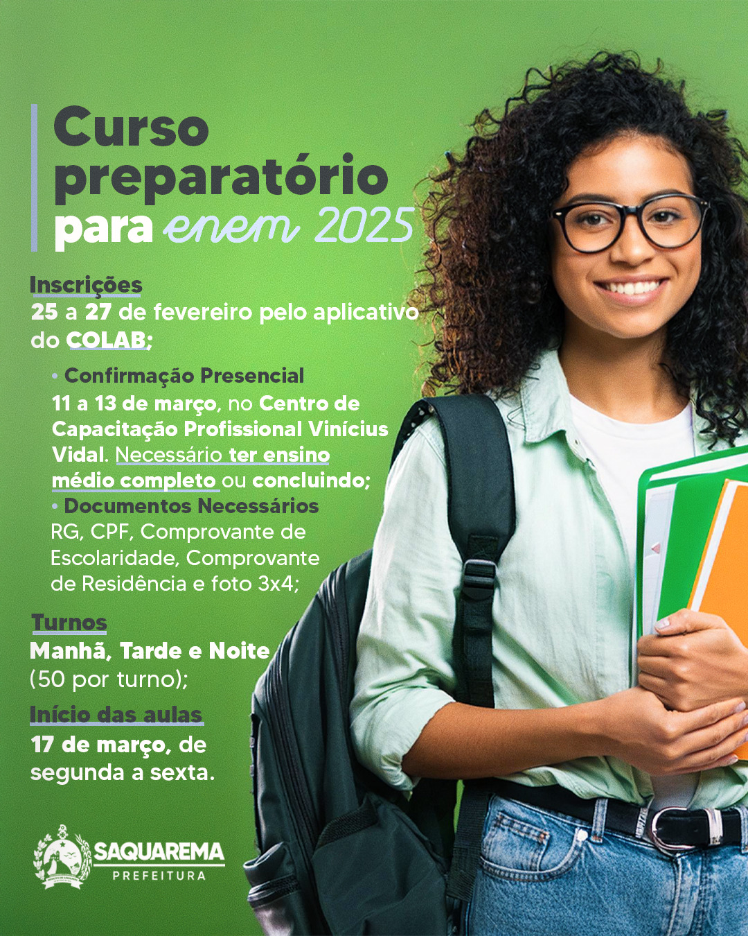 Prefeitura de Saquarema oferece Curso Preparatório Gratuito para o ENEM ...