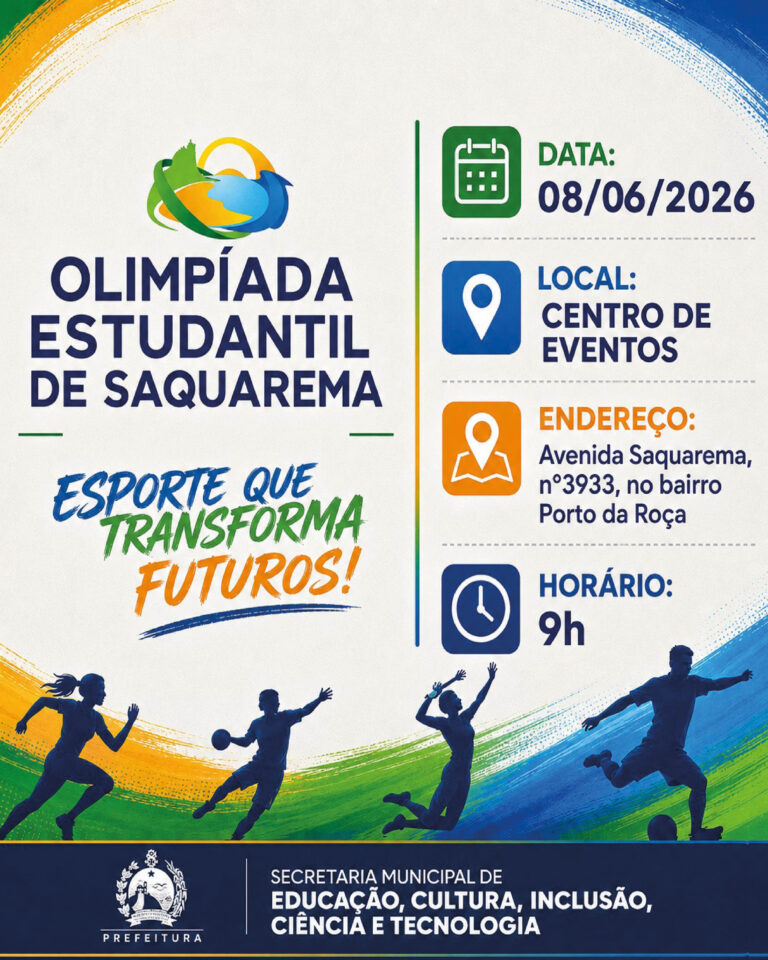 Prefeitura de Saquarema realizará Olimpíada Estudantil 2026 Prefeitura de Saquarema realizará Olimpíada Estudantil 2026