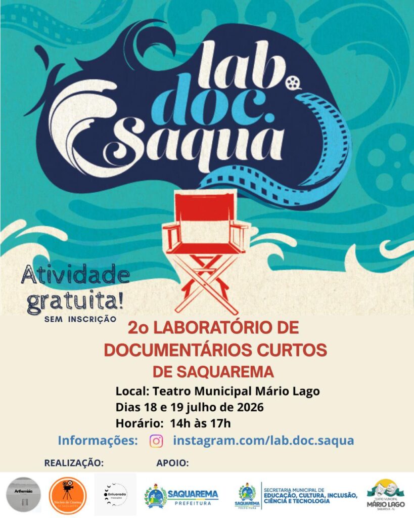 Saquarema terá oficina gratuita de documentários no Teatro Mário Lago