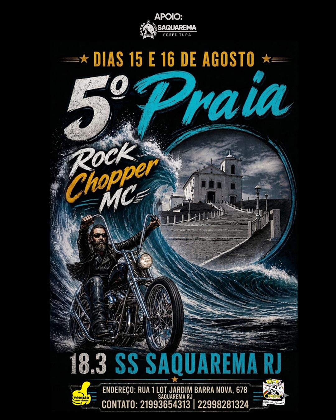 Cartaz do 5º Praia Rock Chopper MC em Saquarema